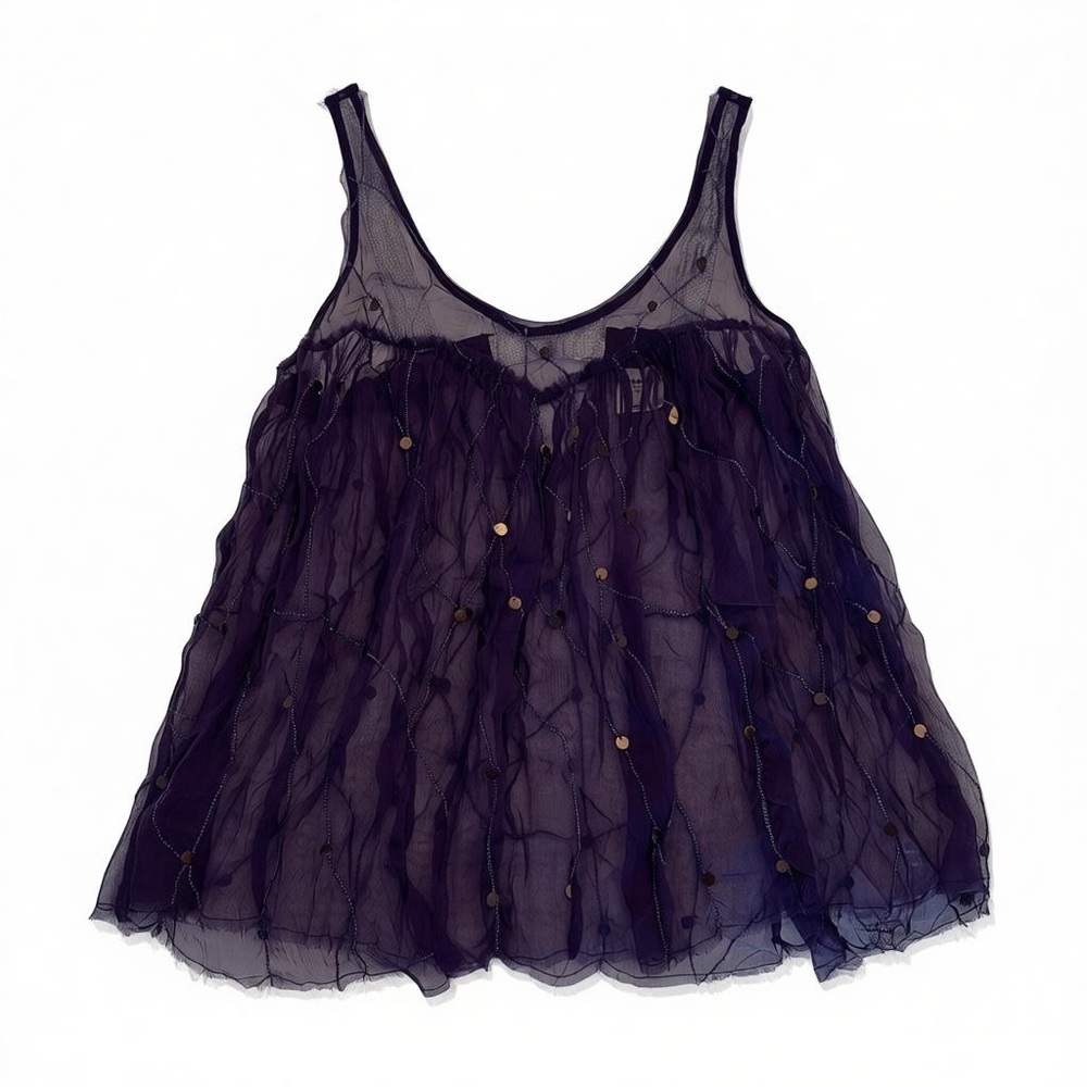 Free People Purple Sheer Blouse